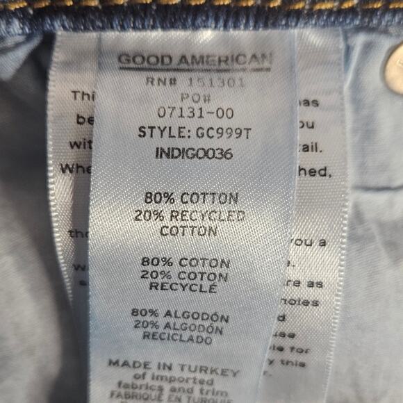 Good American Classic Slim Straight Jeans, GC999T, sz 12/31 - Picture 4 of 4